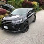 2019 Black Toyota Highlander with Sport Grill
