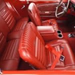 This is a look at the red leather seats that match the red interiors of the car.